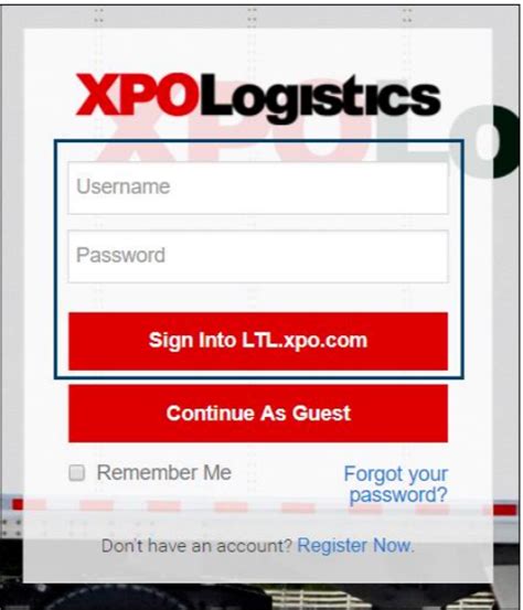 LTL.XPO.com Login.